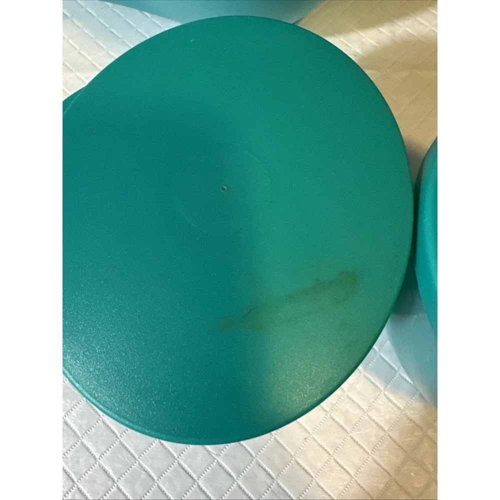 Tupperware 4624 5.6L Chip N Dip Bowl Set Aqua 6pc Divided Lid Tray